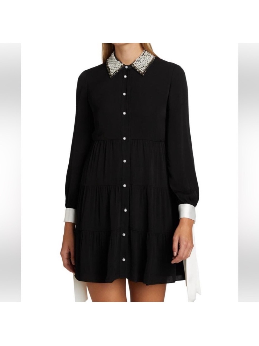 Alice + Olivia Black Dress with Pearl Collar Meeko
Embellished Minidress size 0